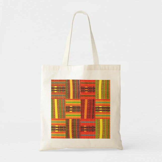 Bolso De Tela huella kente africana (Frente)