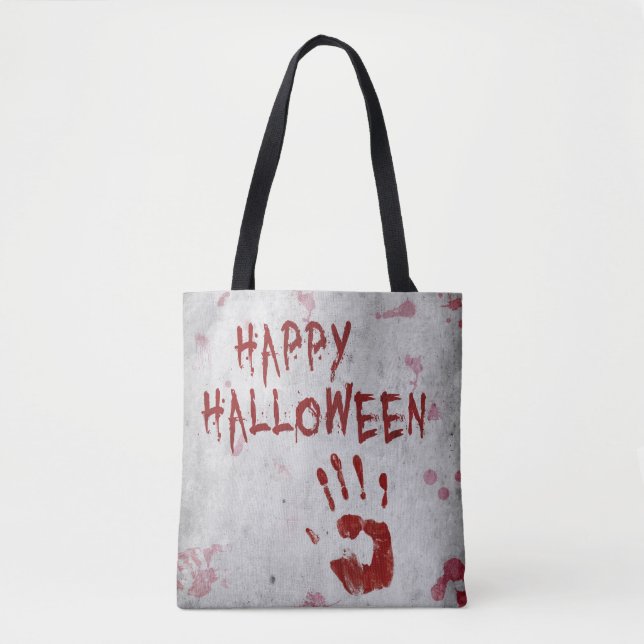 Bolso De Tela Huella Sangrienta Halloween (Anverso)