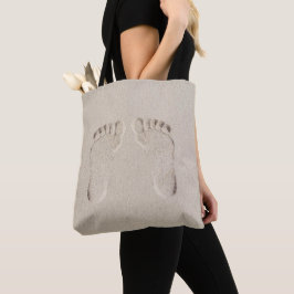 Bolso De Tela Huellas de descalzo en arena