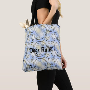 Bolso De Tela Huellas de Pata de Perrito Azules