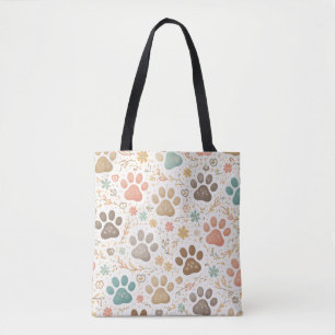 Bolso De Tela Huellas de patas lindas