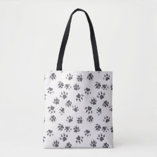 Bolso De Tela Huellas de trazo: Perro Monocromo sin soldadura.