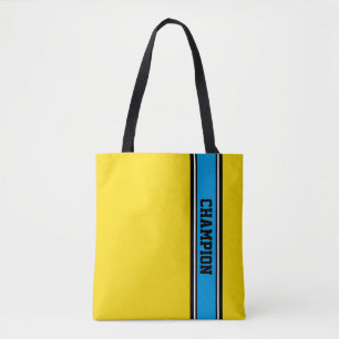Bolso De Tela HUELLAS DEPORTIVAS - blanco y negro cian