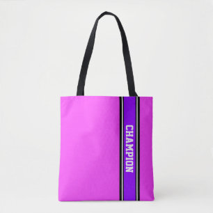 Bolso De Tela HUELLAS DEPORTIVAS - violeta, negra, blanca