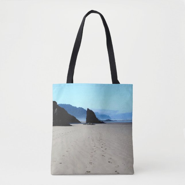 Bolso De Tela Huellas En La Arena (Anverso)