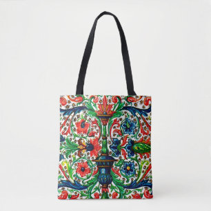 Bolso De Tela Huellas Jewel Manuscript Medieval Flowlls Scrolls