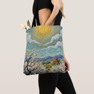 Bolso De Tela Huerto de almendros al estilo de Van Gogh Floració
