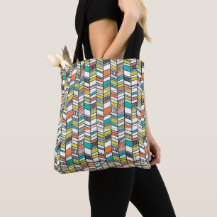 Bolso De Tela Hueso de arenque moderno de mediados del siglo