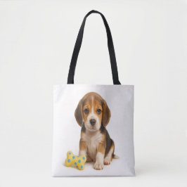 Bolso De Tela Hueso para ser salvaje - Beagle Pup y Polka Dot