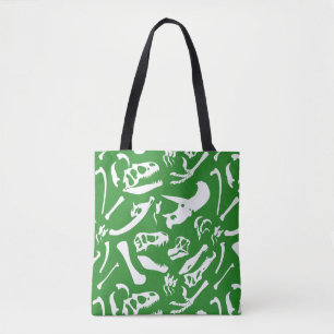 Bolso De Tela Huesos de dinosaurio (verde)