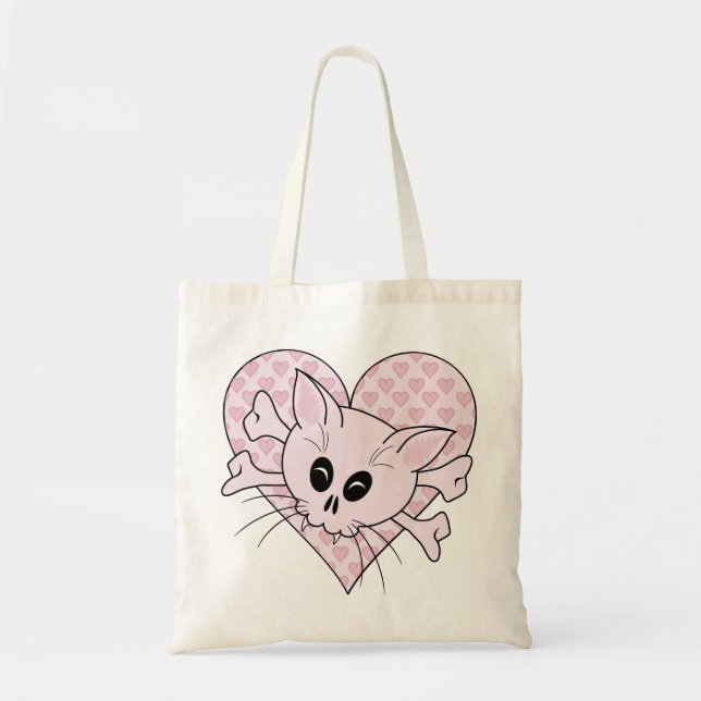 Bolso De Tela Huesos Kitty (Frente)