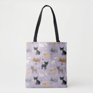 Bolso De Tela Huesos y garras de Chihuahua púrpura