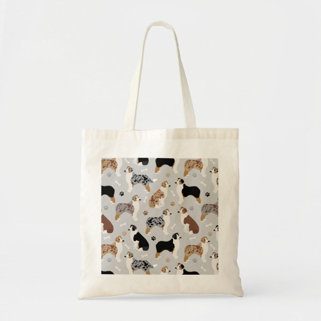 Bolso De Tela Huesos y patas de pastor australianos (Frente)