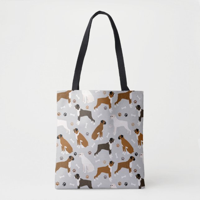 Bolso De Tela Huesos y patas de perro de Boxer (Anverso)