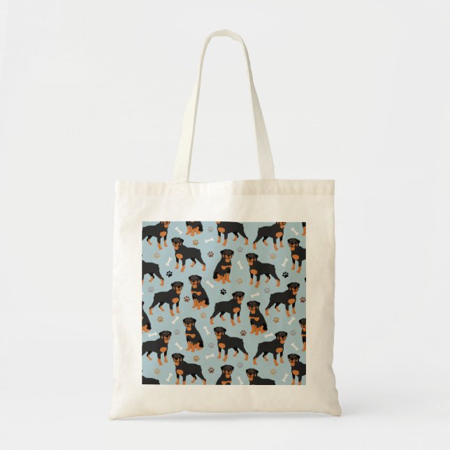 Bolso De Tela Huesos y patas de perro de Rottweiler (Frente)