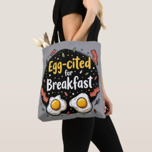 Bolso De Tela Huevo citado para Desayuno Funny Foodie Pun Design