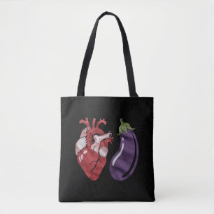 Bolso De Tela Huevo de berenjena divertido humor orgullo gay LGB