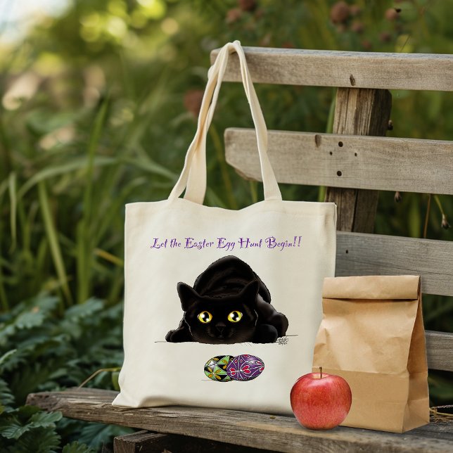 Bolso De Tela Huevo de Pascua Caza Gato Gracioso (Subido por el creador)