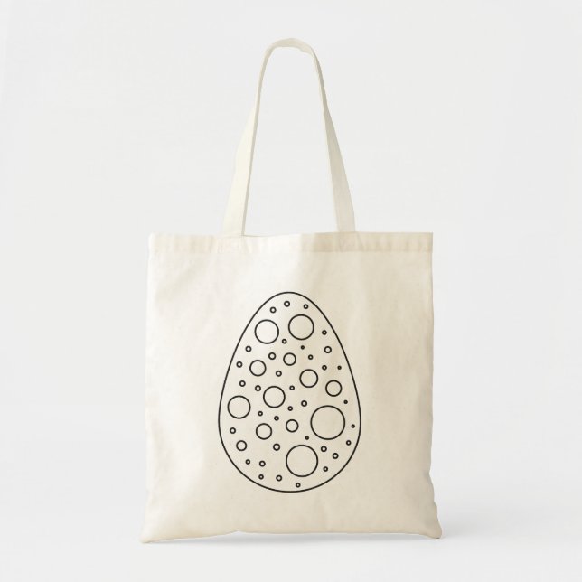 Bolso De Tela Huevo de Pascua con muchos puntos (Frente)