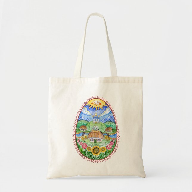 Bolso De Tela Huevo de Pascua Ucraniana (Frente)