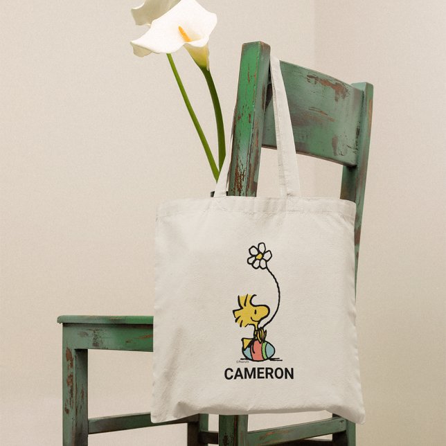 Bolso De Tela Huevo de Pascua Woodstock (Tote bag on chair)