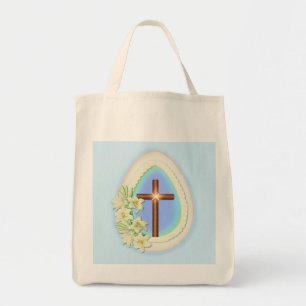 Bolso De Tela Huevo de ventana y cruz