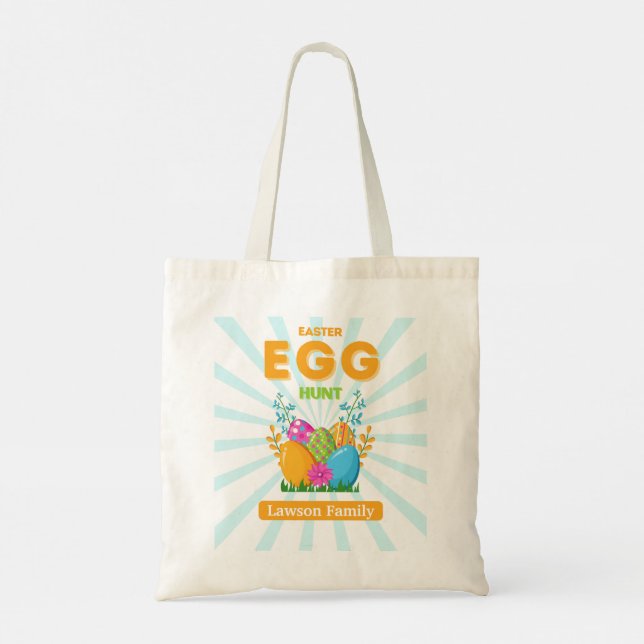 Bolso De Tela Huevo Hunter Personalizado Huevos de Pascua Niños  (Reverso)