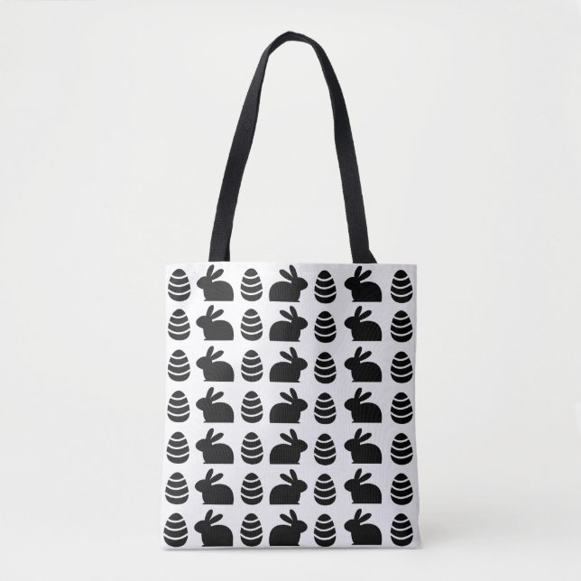 Bolso De Tela Huevos de Pascua Conejo de Pascua Feliz Pascua Pat (Anverso)