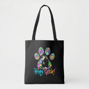 Bolso De Tela Huevos de Pascua de color y dulce gato de Tuxedo