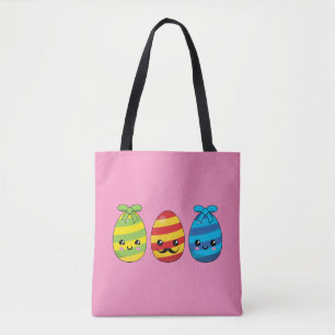 Bolso De Tela Huevos de Pascua de Kawaii con cintas