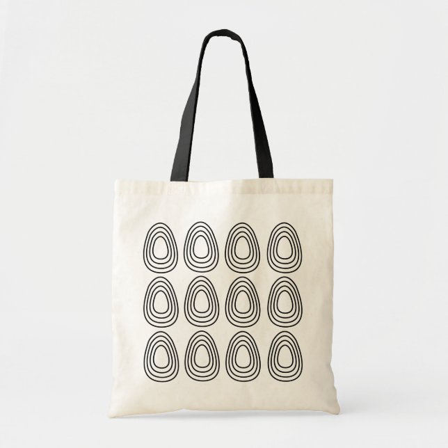 Bolso De Tela Huevos de Pascua Geométricos Feliz Pascua (Frente)