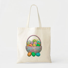 Bolso De Tela Huevos de Pascua pintados en la canasta
