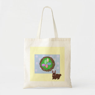 Bolso De Tela Huevos de Pascua y un conejito