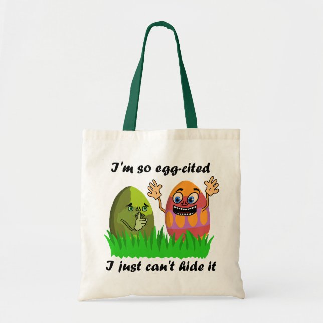 Bolso De Tela Huevos divertidos de Pascua (Frente)