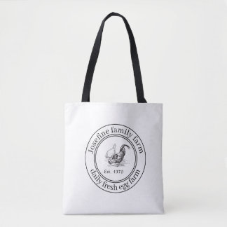 Bolso De Tela Huevos Frescos De Granja Gallinero Rústico Campo
