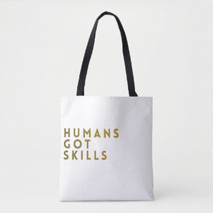 Bolso De Tela Humanos Blancos/Dorados Tienen Habilidades