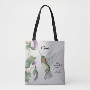Bolso De Tela Hummingbird Alas alegres dones color agua mamá To