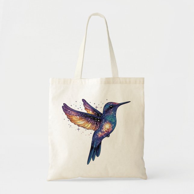 Bolso De Tela Hummingbird con pájaro de Stary Night Sky (Frente)