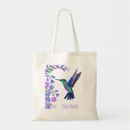 Bolso De Tela Hummingbird Diseño Flores Botánicas Aves Amantes