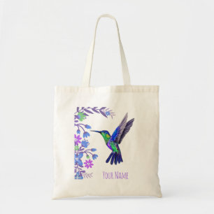 Bolso De Tela Hummingbird Diseño Flores Botánicas Aves Amantes