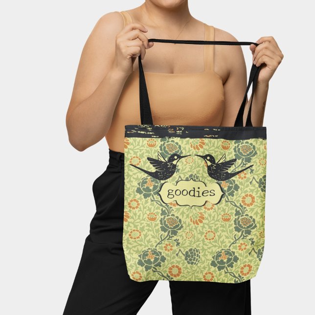 Bolso De Tela Hummingbird floral estilo William Morris (Subido por el creador)