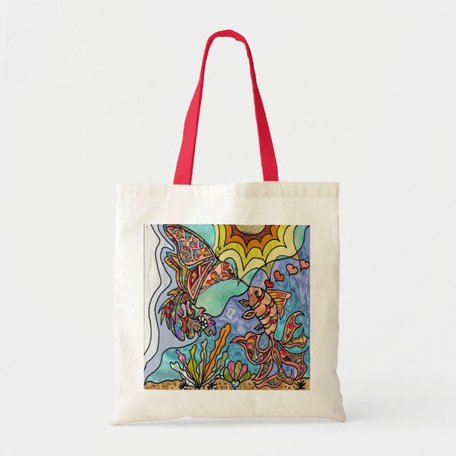 Bolso De Tela Hummingbird Goldfish Reflation Fantasy Tote Bag (Frente)