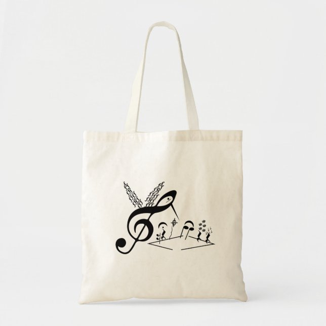Bolso De Tela Hummingbird - Music Notes y símbolos (Frente)