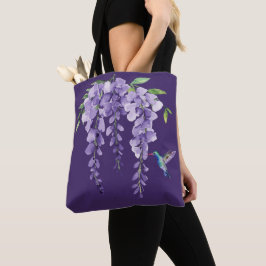 Bolso De Tela Hummingbird y Wisteria