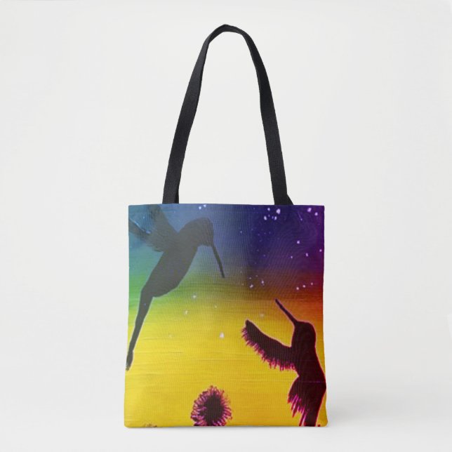 Bolso De Tela Hummingbirds del atardecer (Anverso)