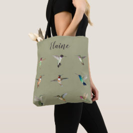 Bolso De Tela Hummingbirds Norteamericano verde personalizado