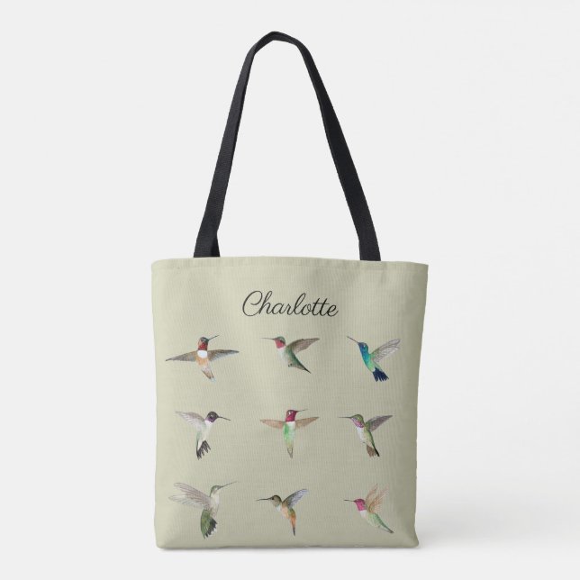 Bolso De Tela Hummingbirds Personalizado-norteamericano (Reverso)