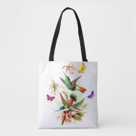 Bolso De Tela Hummingbirds y mariposas vintage