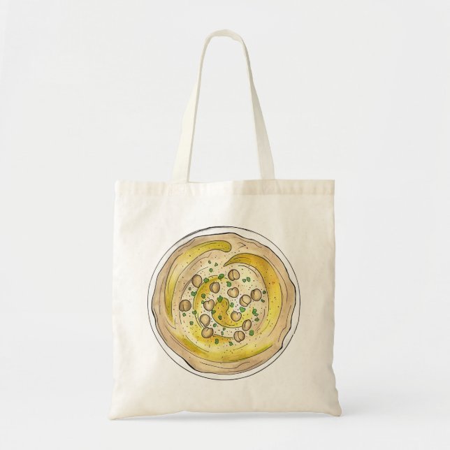 Bolso De Tela Hummus Houmous Alimentos mediterráneos de Oriente  (Frente)