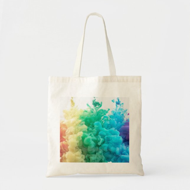 Bolso De Tela humo en arco iris (Frente)